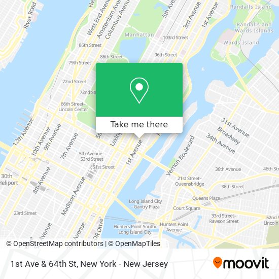 1st Ave & 64th St map
