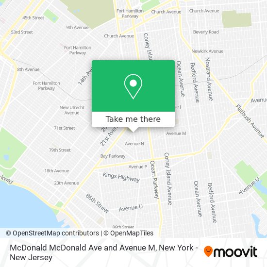 McDonald McDonald Ave and Avenue M map