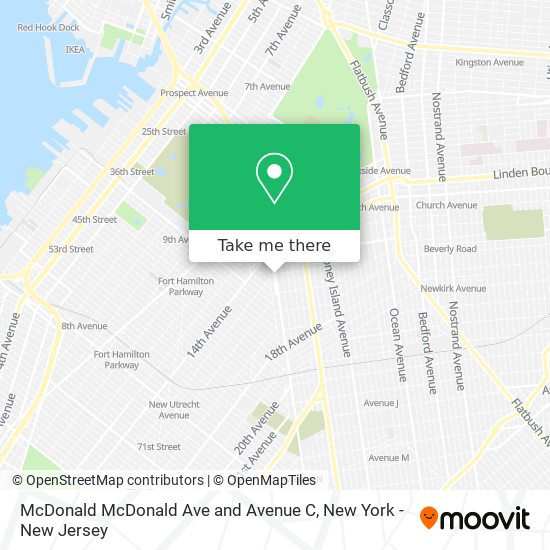McDonald McDonald Ave and Avenue C map