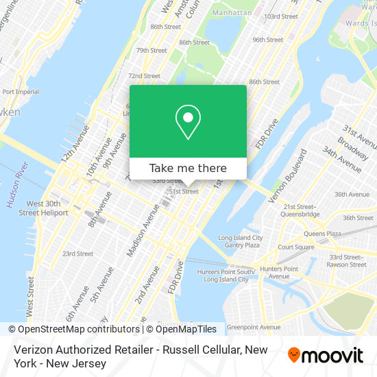 Mapa de Verizon Authorized Retailer - Russell Cellular