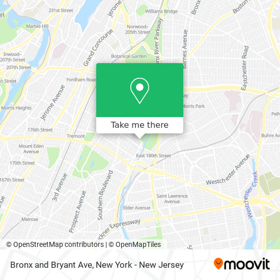 Bronx and Bryant Ave map