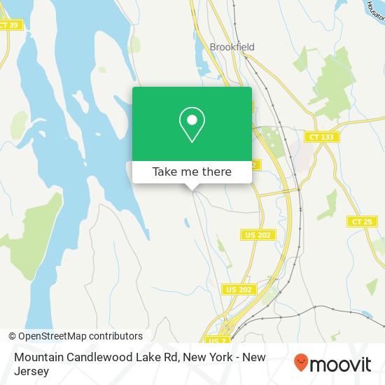 Mapa de Mountain Candlewood Lake Rd, Brookfield, CT 06804