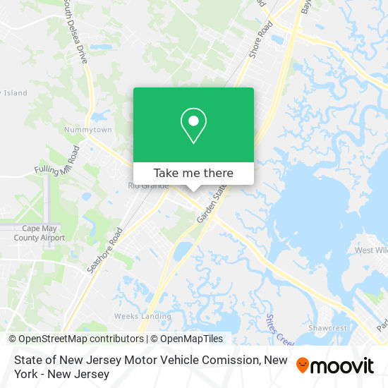 Mapa de State of New Jersey Motor Vehicle Comission