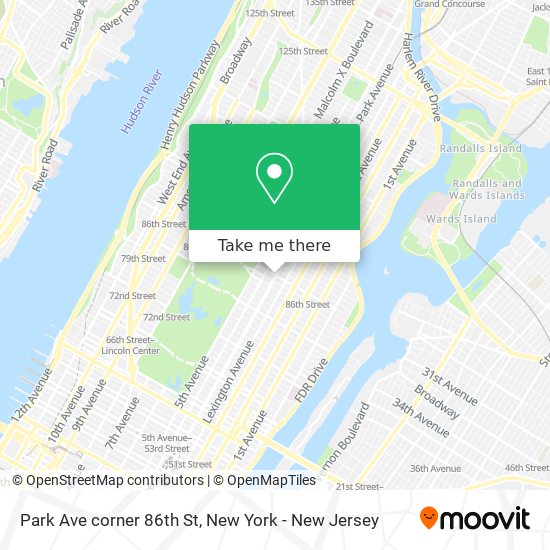 Park Ave corner 86th St map