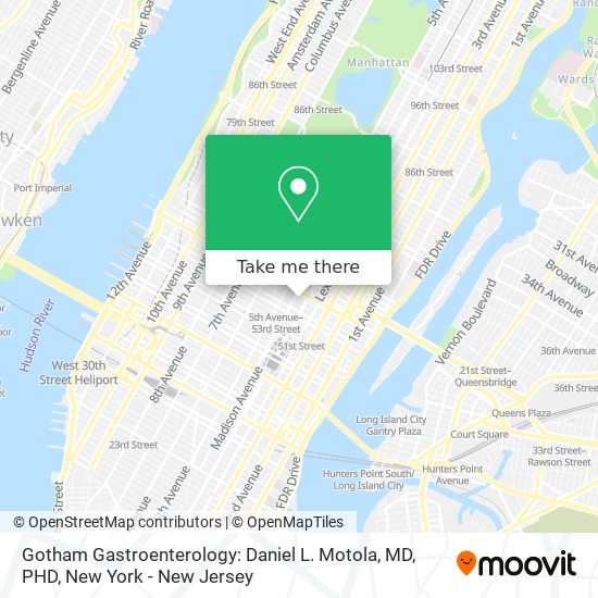Mapa de Gotham Gastroenterology: Daniel L. Motola, MD, PHD