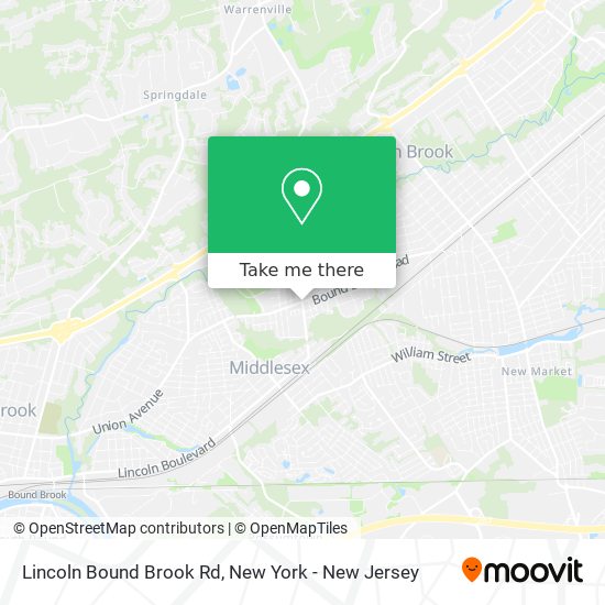 Lincoln Bound Brook Rd map