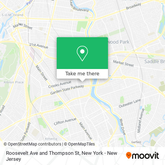 Roosevelt Ave and Thompson St map