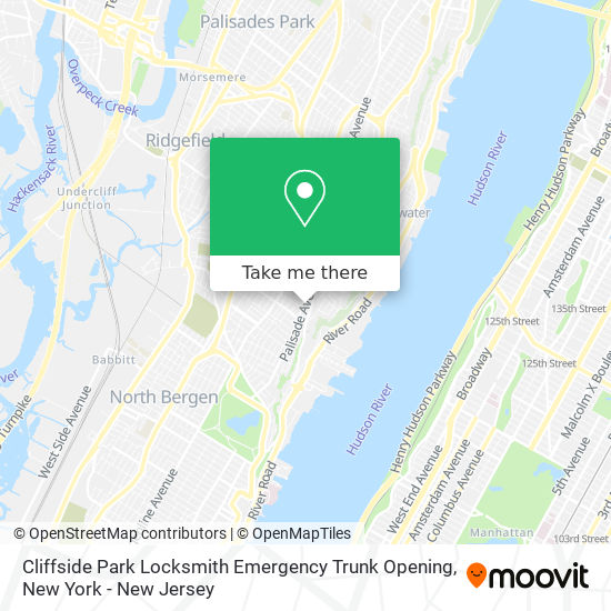 Mapa de Cliffside Park Locksmith Emergency Trunk Opening