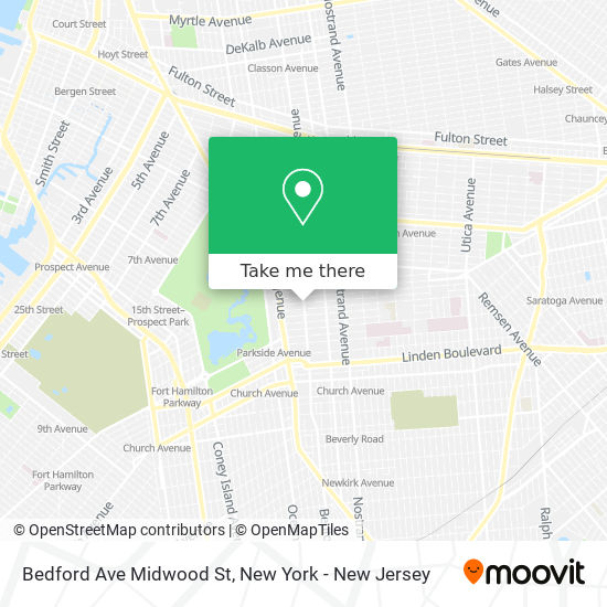 Mapa de Bedford Ave Midwood St