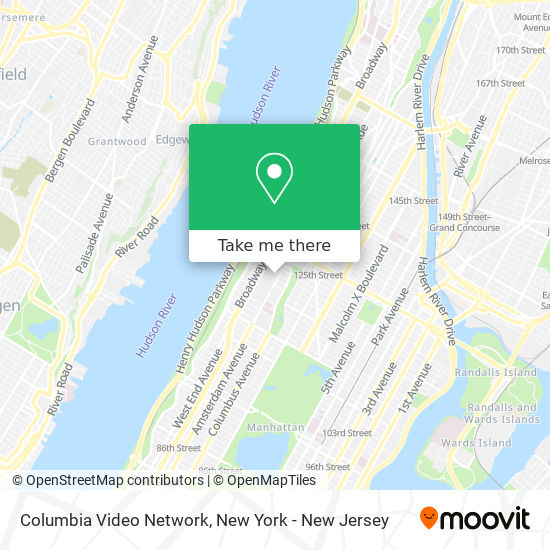 Mapa de Columbia Video Network