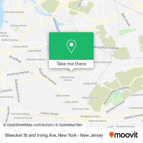 Bleecker St and Irving Ave map