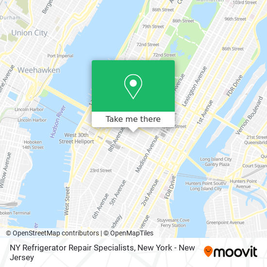 Mapa de NY Refrigerator Repair Specialists