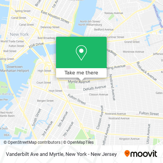 Vanderbilt Ave and Myrtle map