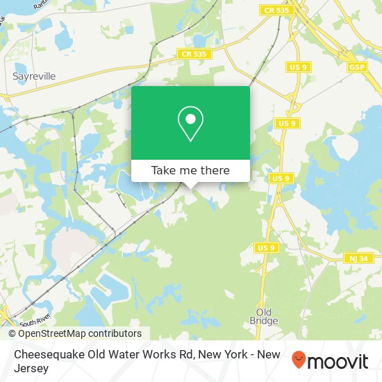 Mapa de Cheesequake Old Water Works Rd, Old Bridge, NJ 08857