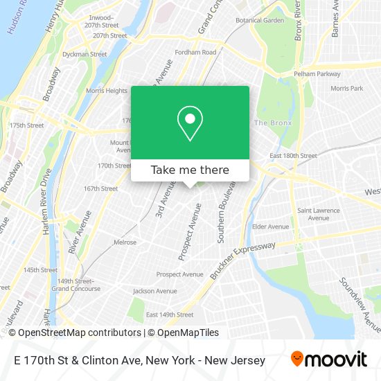 E 170th St & Clinton Ave map