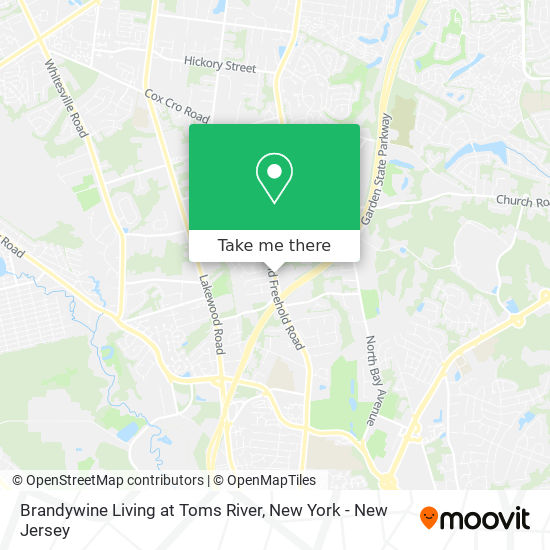 Brandywine Living at Toms River map