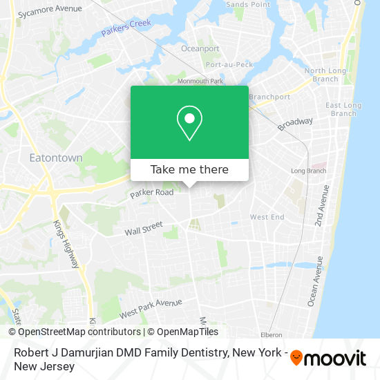 Mapa de Robert J Damurjian DMD Family Dentistry