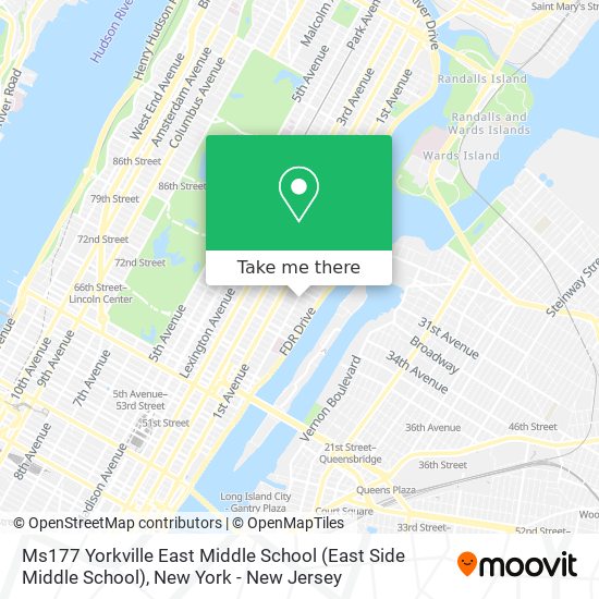 Mapa de Ms177 Yorkville East Middle School (East Side Middle School)