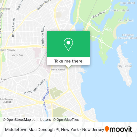 Mapa de Middletown Mac Donough Pl