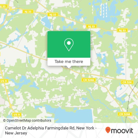 Mapa de Camelot Dr Adelphia Farmingdale Rd, Farmingdale, NJ 07727