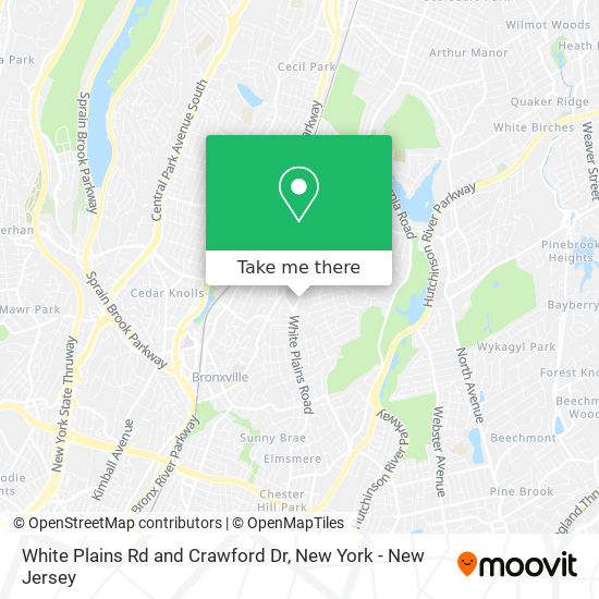White Plains Rd and Crawford Dr map