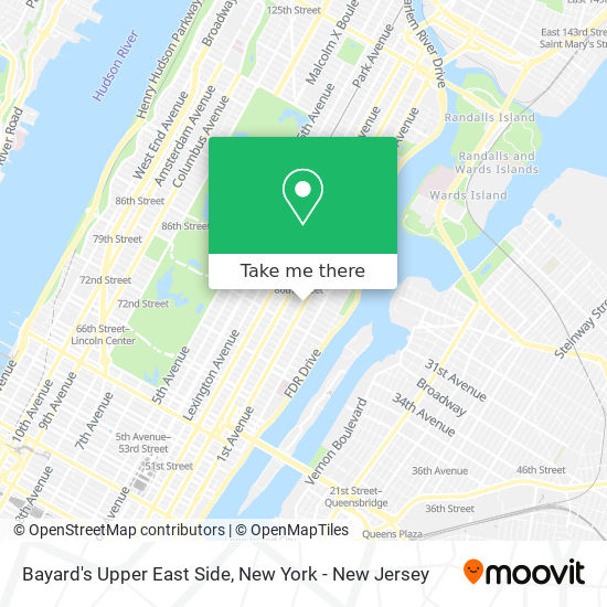 Bayard's Upper East Side map