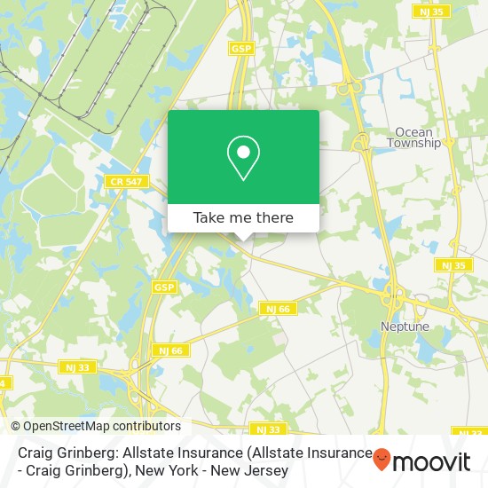Mapa de Craig Grinberg: Allstate Insurance (Allstate Insurance - Craig Grinberg), 4057 Asbury Ave