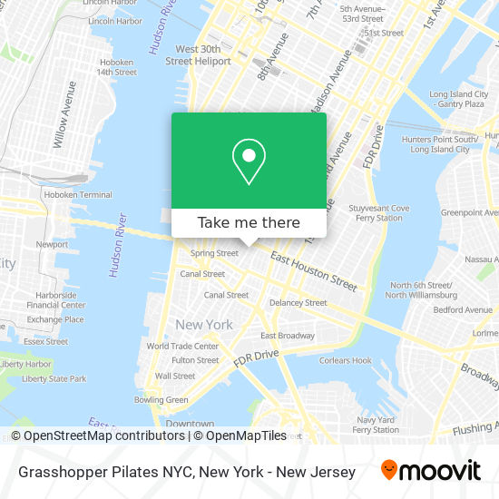 Mapa de Grasshopper Pilates NYC