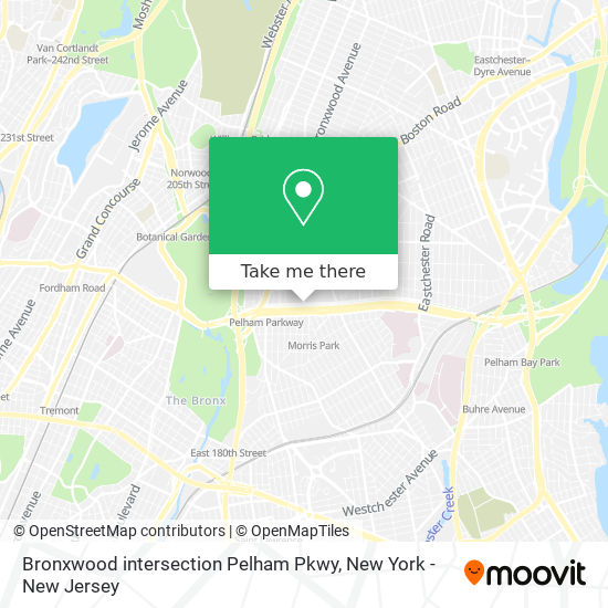 Bronxwood intersection Pelham Pkwy map