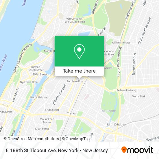 Mapa de E 188th St Tiebout Ave