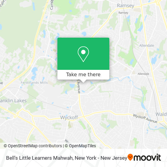 Bell's Little Learners Mahwah map