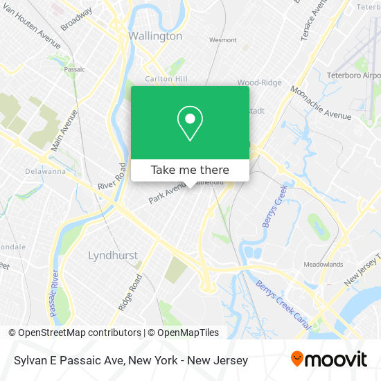 Sylvan E Passaic Ave map