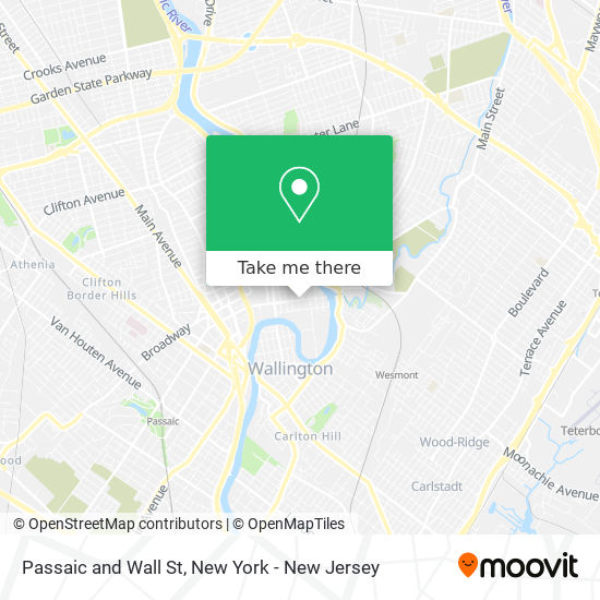 Passaic and Wall St map