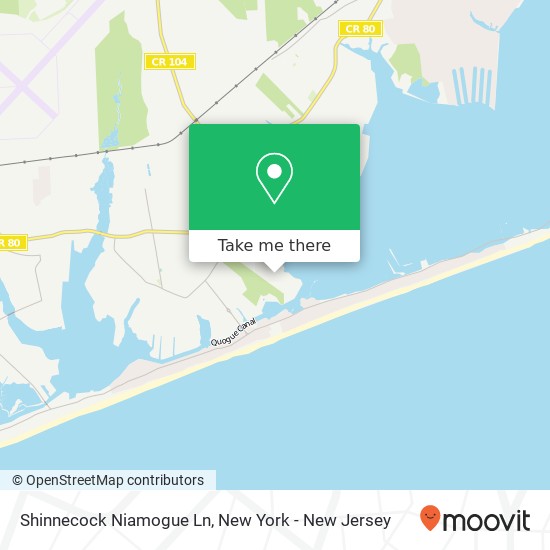 Mapa de Shinnecock Niamogue Ln, Quogue, NY 11959