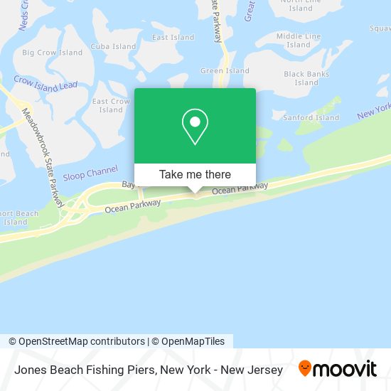 Jones Beach Fishing Piers map