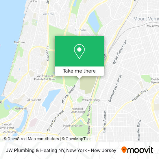 JW Plumbing & Heating NY map