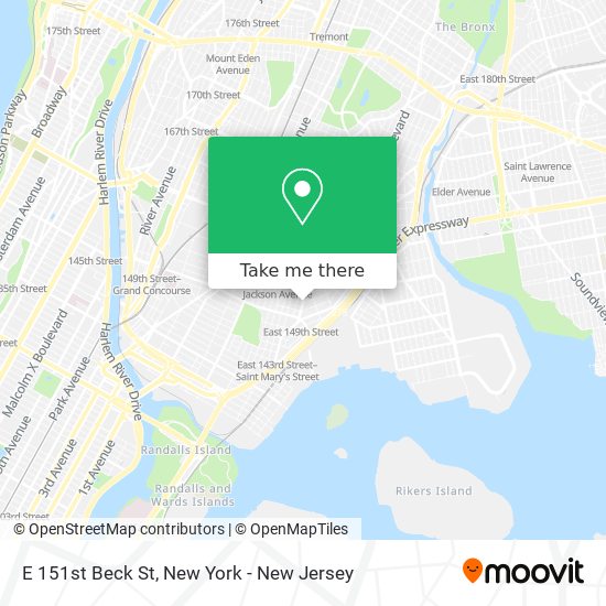 E 151st Beck St map