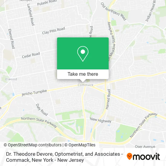 Dr. Theodore Devore, Optometrist, and Associates - Commack map