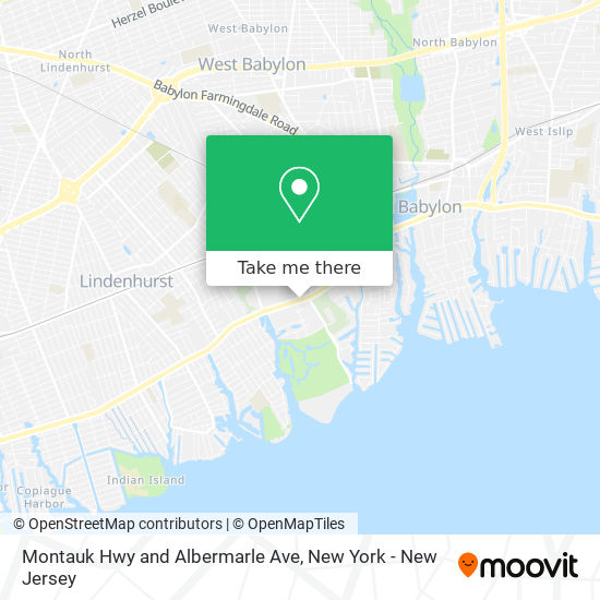 Montauk Hwy and Albermarle Ave map