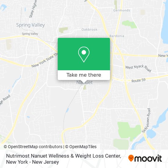 Mapa de Nutrimost Nanuet Wellness & Weight Loss Center