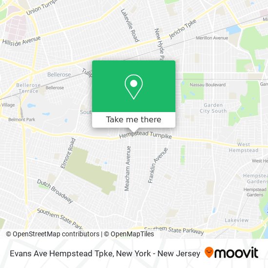 Evans Ave Hempstead Tpke map