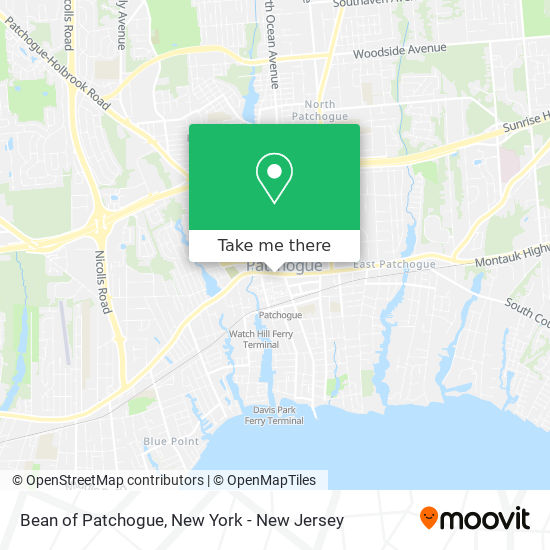 Bean of Patchogue map