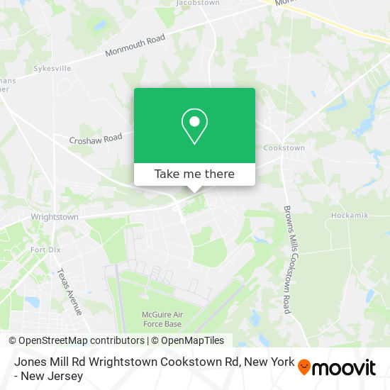 Jones Mill Rd Wrightstown Cookstown Rd map
