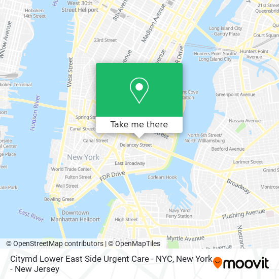 Citymd Lower East Side Urgent Care - NYC map