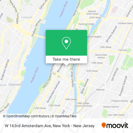 W 163rd Amsterdam Ave map