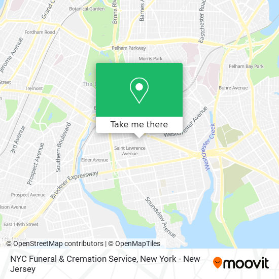 NYC Funeral & Cremation Service map