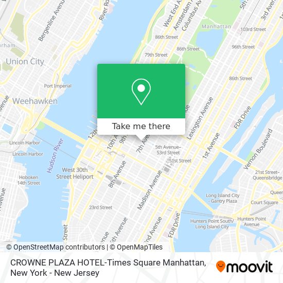 CROWNE PLAZA HOTEL-Times Square Manhattan map