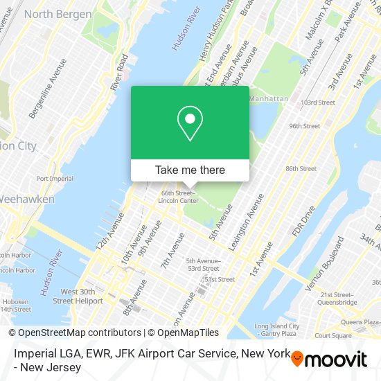 Imperial LGA, EWR, JFK Airport Car Service map