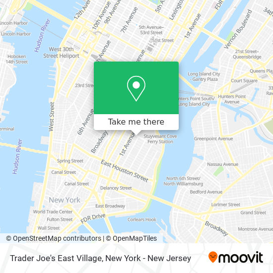 Mapa de Trader Joe's East Village