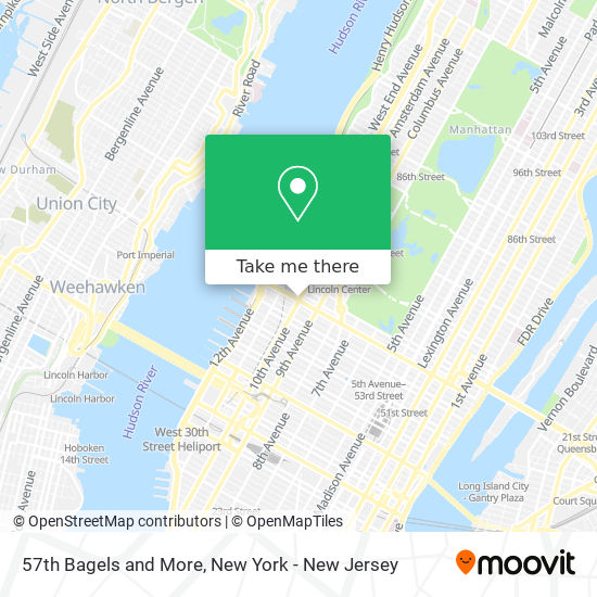 57th Bagels and More map